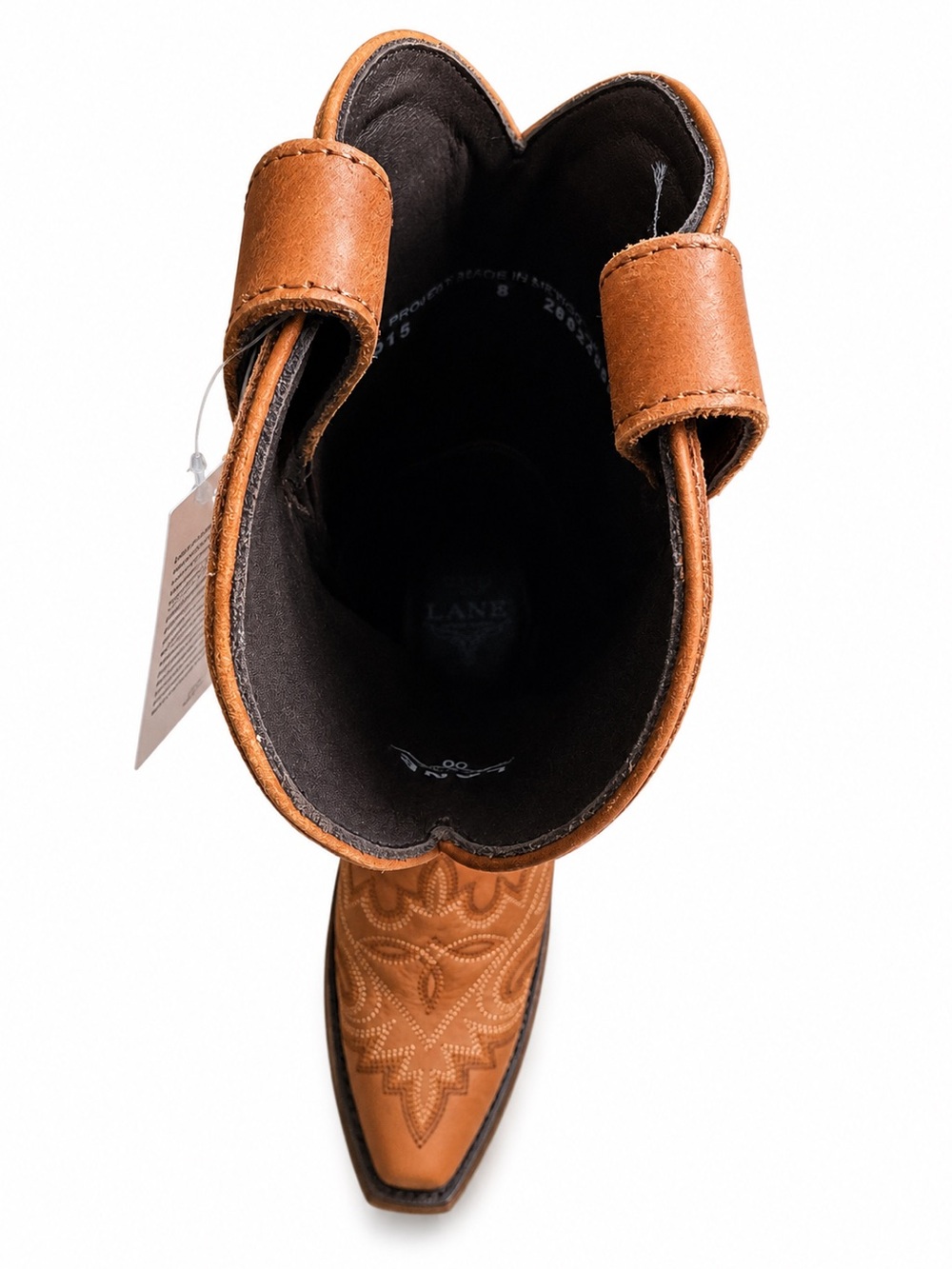 LANE Burnt Caramel Leather Western Boots BNWT - Picture 5 of 12